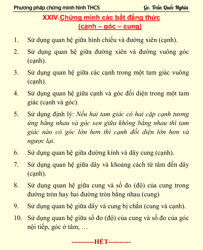 Phương pháp chứng minh hình học cấp 2-onthitoan.vn