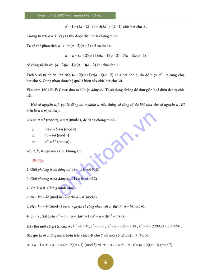 Định lý fermat nhỏ