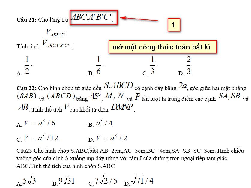 Sửa lỗi lệch dòng công thức mathtype trong word phần 2